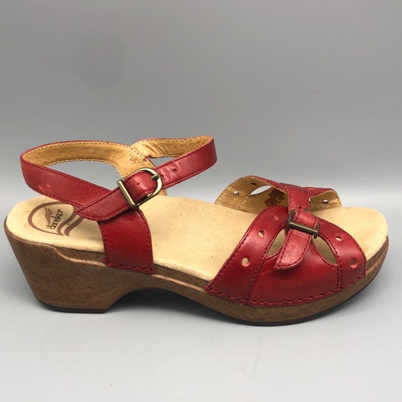 red comfort sandals